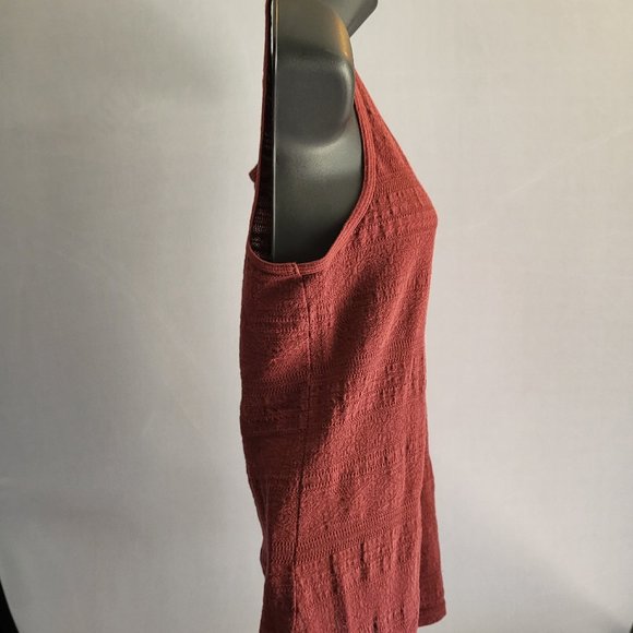 Mossimo Maroon Tank Top w/ Textured & Raised Pattern, Women Size L, EUC - Picture 2 of 6